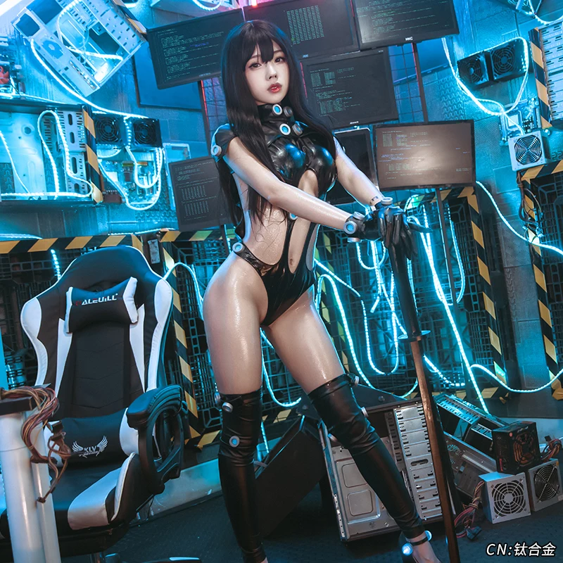 Аниме GANTZ Cos Shitahira Reika Yamazaki Azzu сексуальный сражение Косплей черный облегающий