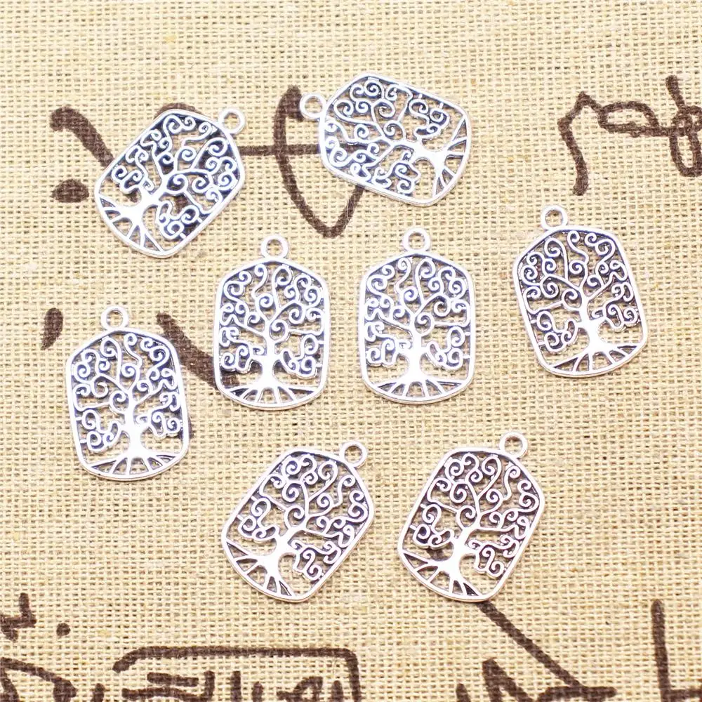 

Supplies For Jewelry Making 10pcs 15x22mm Antique Silver Color Tree Of Life Charms