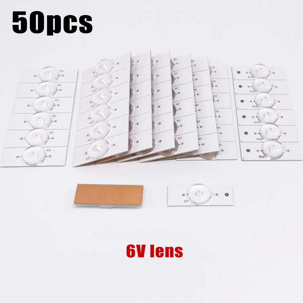 50 шт./лот 3V 6V SMD лампы бусины с оптический объектив фильтра для 32 65 дюймов LED