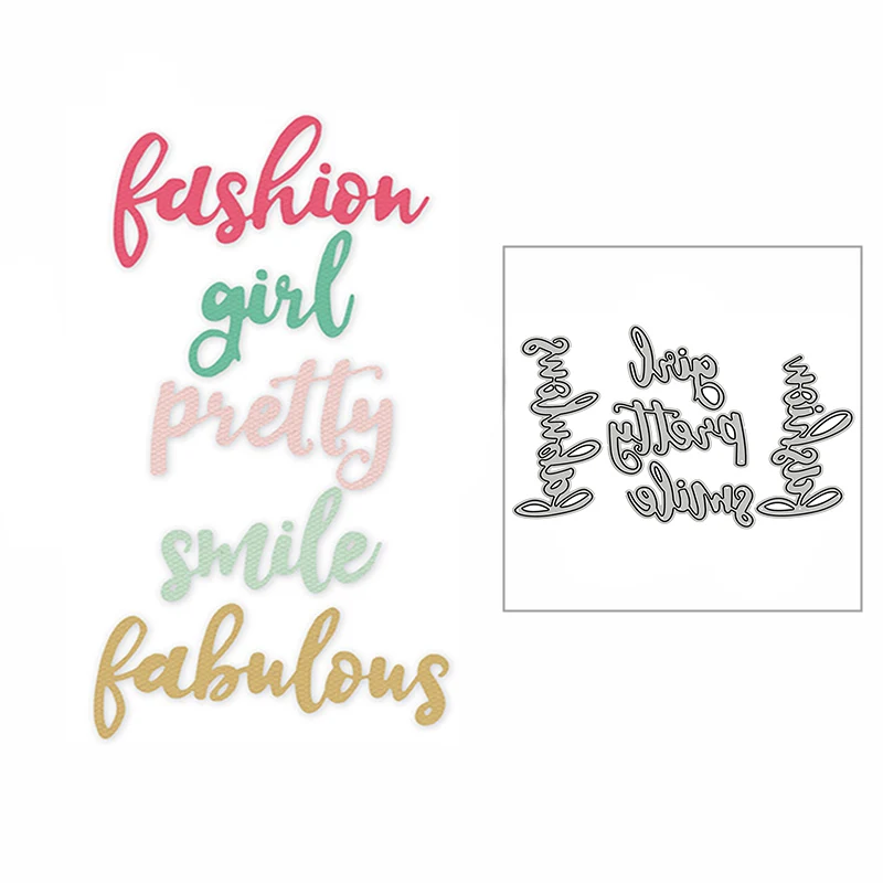 Новый Улыбка красивая девушка Сказочный слово 2020 металлический Трафаретный