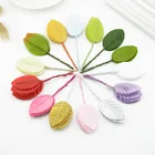 30 шт. искусственные цветы, зеленые розы, листья золота, искусственные шелковые цветы, свадебные декоративные аксессуары для украшения дома