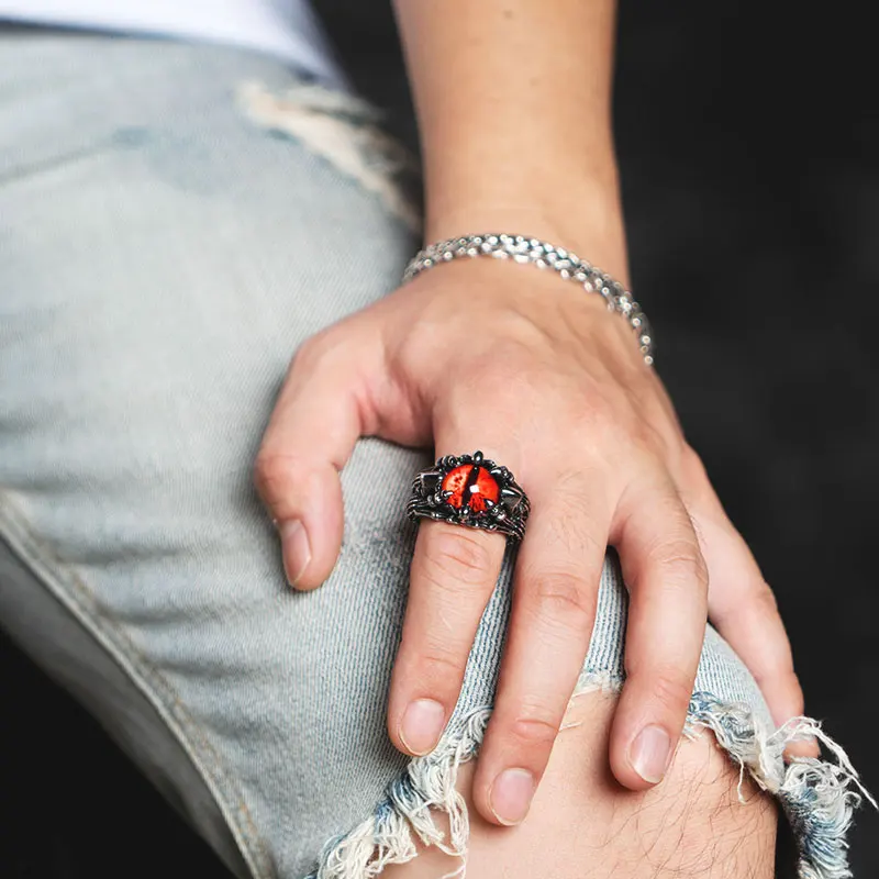 Мужские кольца из нержавеющей стали с глазами дьявола властные модные ювелирные