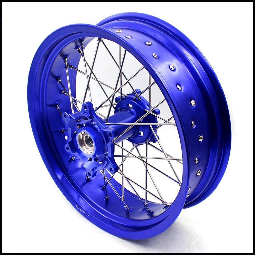 3 5/5 0 17 дюймов. Набор колёс для супермото HUSQVARNA FE FC TE TC 125 250 350 450 2014 2019 Supermotard с синим