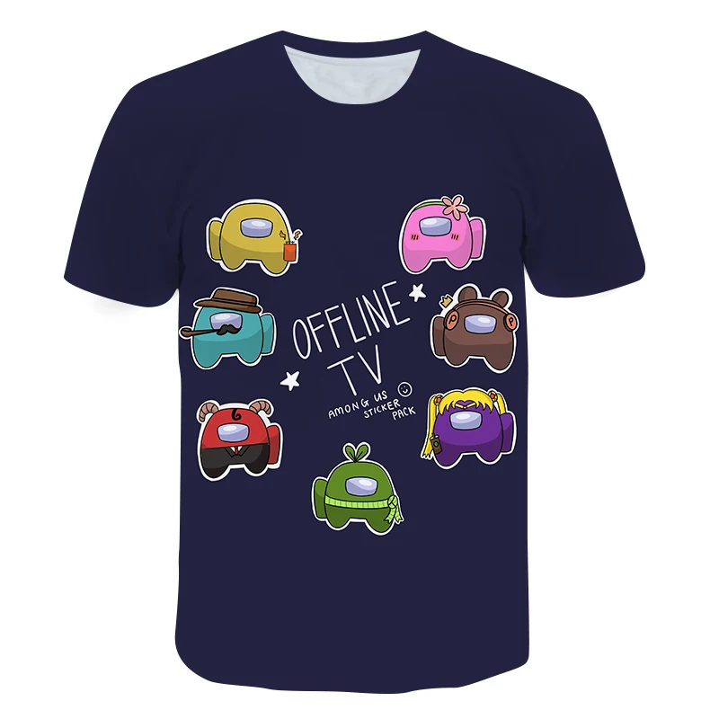

Short-Sleeved T-Shirts for Children Ages 4-14 Among Us Cartoon & Animation Boys & Girls Clothes Youth Fun Soccer Shirt