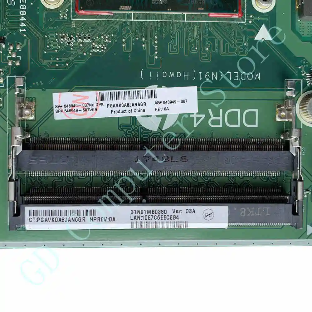 GD для HP 20-C 22-B 24-G AIO PC материнская плата 848949-007 848949-607 с процессором SR2ZW i3-7100U DDR4 DA0N91MB6D0