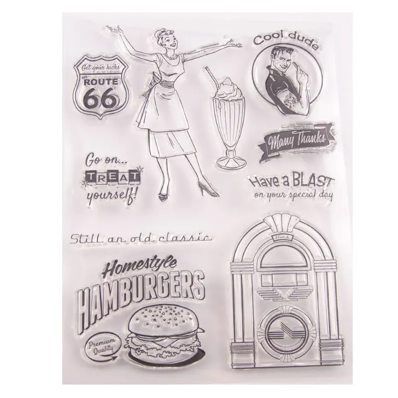 Силиконовые штампы с бургерами на день матери фотоальбом для скрапбукинга