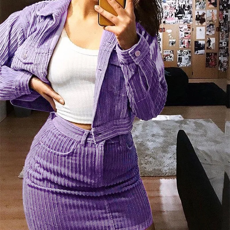 Sexy Women Pockets Buttons Corduroy Bodycon Mini Skirt Female Short Skirts Streetwear High Waist Casual A line Sheath Skirts