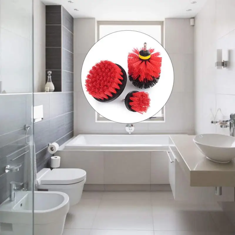 3Pcs/Set Power Scrubber Brush Set For Car Bathroom Drill Brushes Cordless Attachment Kit Toilet Cleaning | Автомобили и мотоциклы