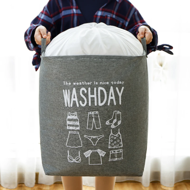 

Super Large Laundry Basket 75LFoldable Storage Laundry Hamper With Drawstring Cover Water-Proof Linen Toy Clothes Storage Basket