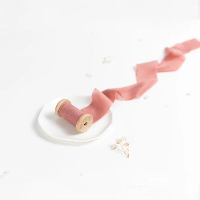 

Silk ribbon hand torn raw edge handicrafts wedding party bridal bouquet invitation stick flower tie