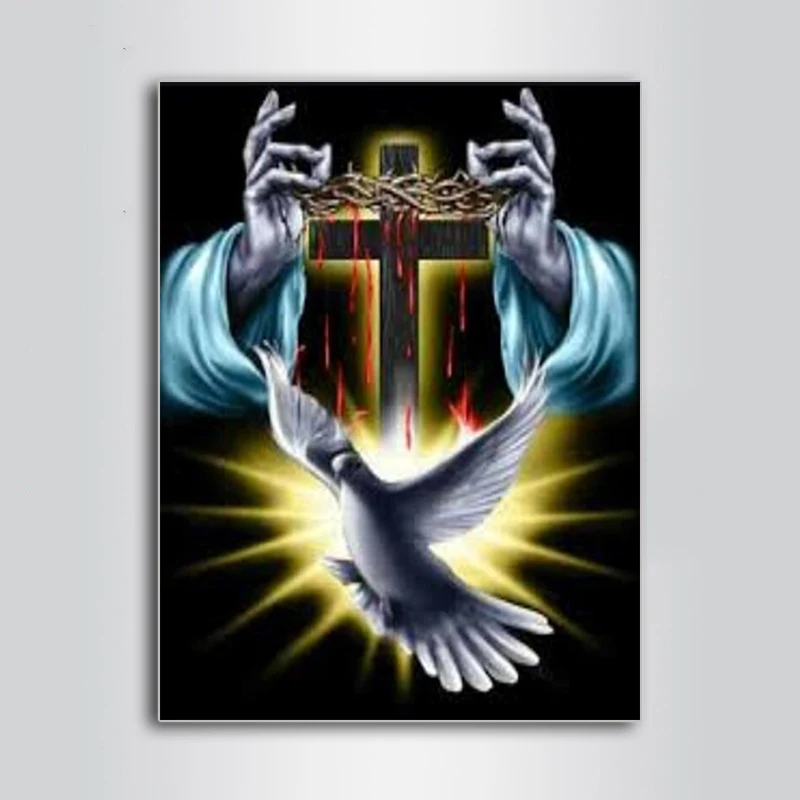 

Full Square/Round Drill 5D DIY Diamond Painting Jesus Hand and the Dove Diamond Embroidery Cross Stitch Mosaic Wall Decor