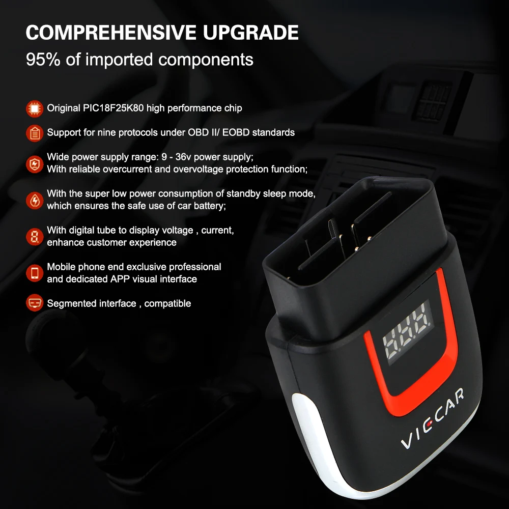 Считыватель кодов Viecar VP004 VP002 Elm327 V2.2 для Android/IOS WIFI ELM 327 OBD2 | Автомобили и мотоциклы