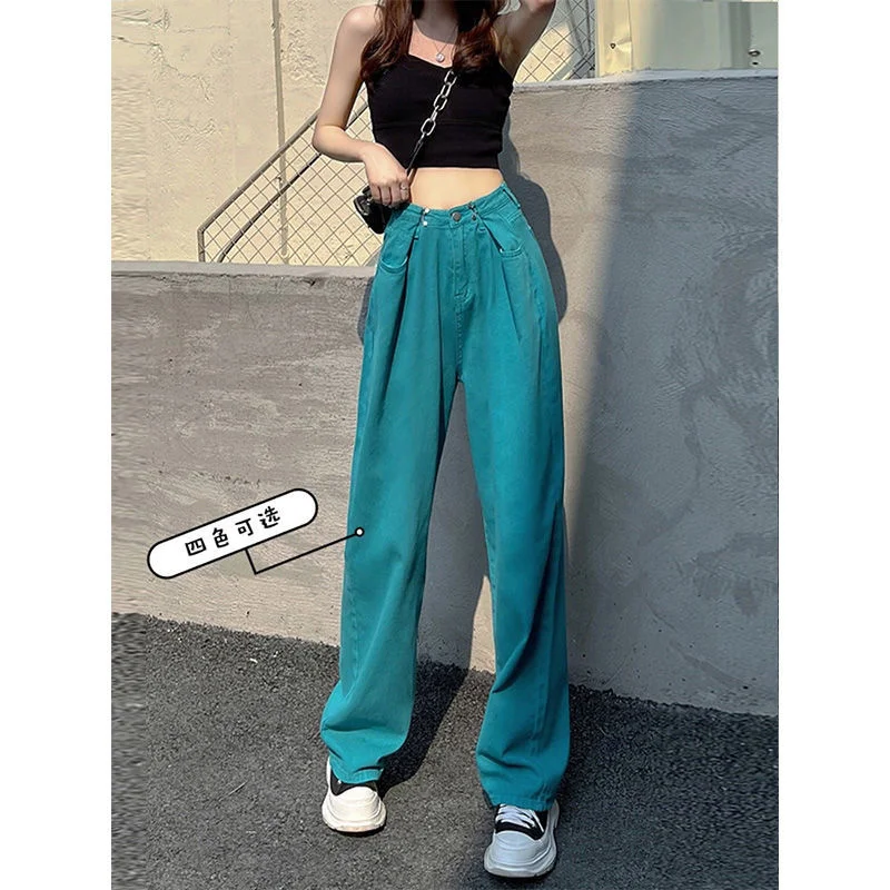 

Y2K Streetwear Hip Hop Vintage High Waist Boyfriend Jeans Femme Mujer For Trousers Women Denim Wide-legged Pants Bottoms Jean