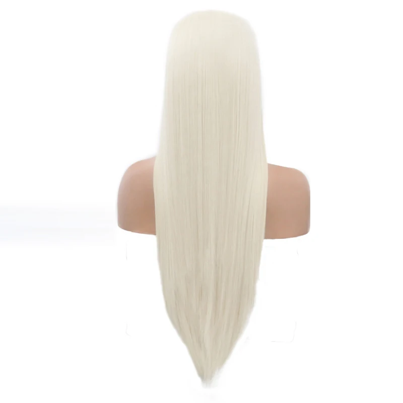 Charisma Blonde Wig Synthetic Lace Front Wig for Women Long Silky Straight Hair Natural Hairline Side Part Cosplay Wigs