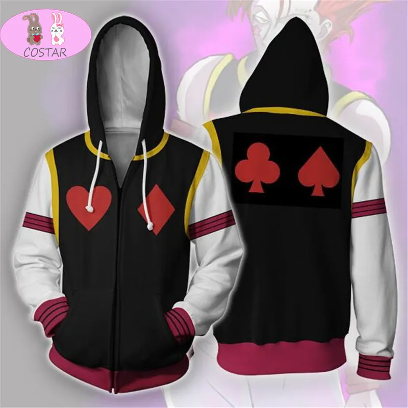 

COSTAR Anime HUNTER×HUNTER Hisoka Cosplay Costume Zip Hoodie Cosplay Men's and Women's Casual Sports Sweater New