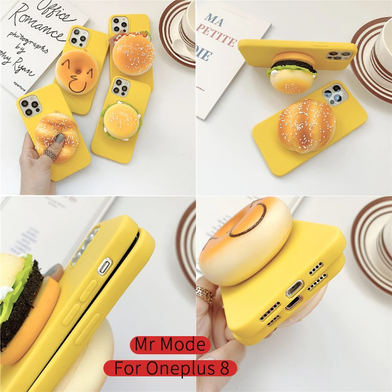 

Cute Bread Decompression Phone Case Soft Shell For Oneplus Nord For One Plus 8 8T 7 7t 6 6T 5 5t Pro Protective Back Cover Coque