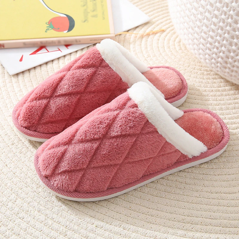 

Women Indoor Slippers Wamr plush Couple Home slippers anti-Slip Winter shoes Ladies House Floor Slippers Soft Slides Slipper