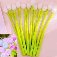 36pcs creative cute pens tulip flower color changing kawaii gel pen back to school girl stationery funny writing black blue ink