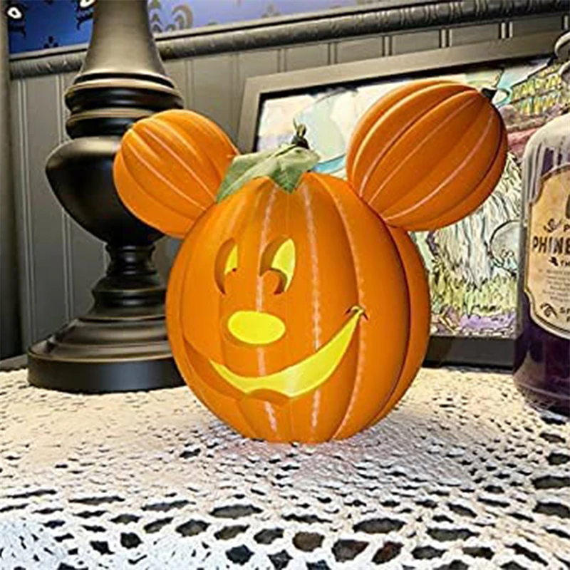 

Halloween Pumpkin Light Resin Cartoon Mouse Lantern Horror Table Night Lamp Home Halloween Decora Party Props Supplies Kids Gift