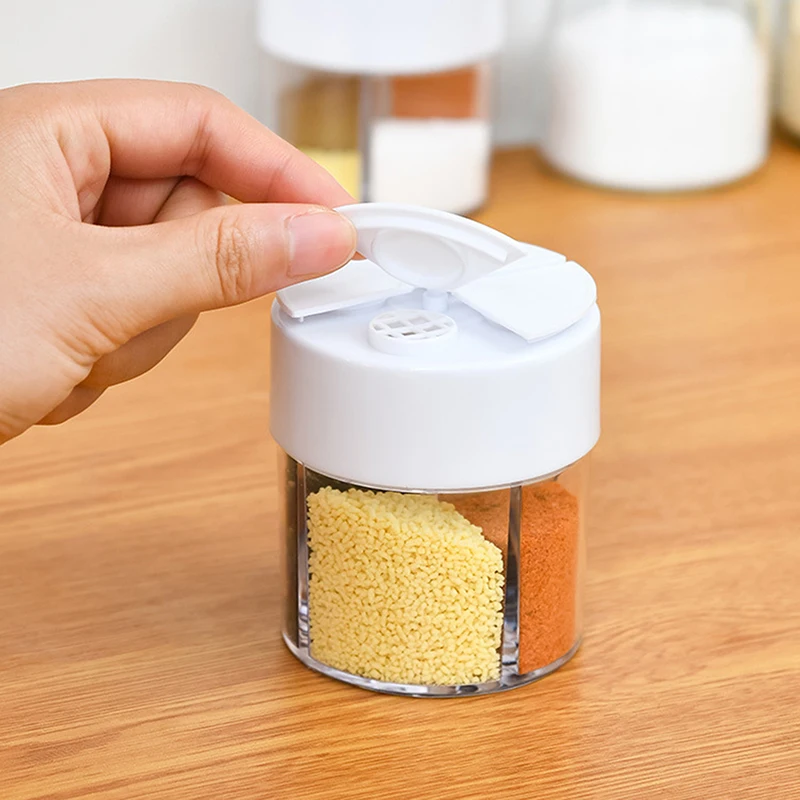 

1PCS Seasoning Box Sugar Salt Pepper Bottle Cumin Powder Container Multi Compartments Spice Storage Jars kitchen Tools