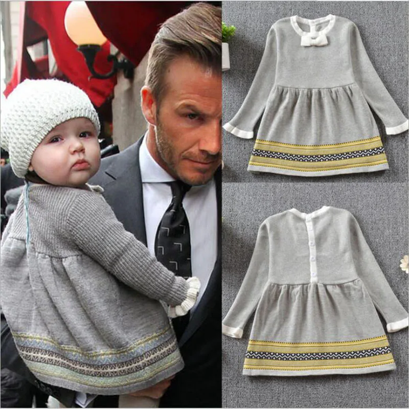 Новое вязаное платье для маленьких девочек коллекция 2019 года осенне-зимняя