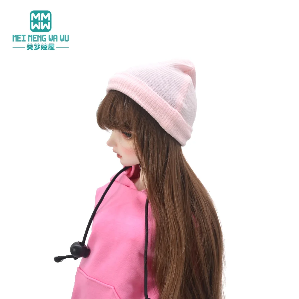 

Mini Toys Doll accessories for 1/3 1/4 1/6 BJD Doll hat Fashion knit hat pink, brown, black, gray