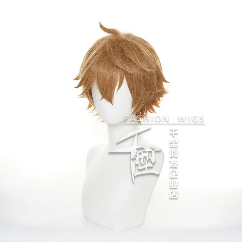 

Genshin Impact Tartaglia Cosplay Short Brown Heat Resistant Synthetic Hair Halloween Party Anime Cosplay Wigs
