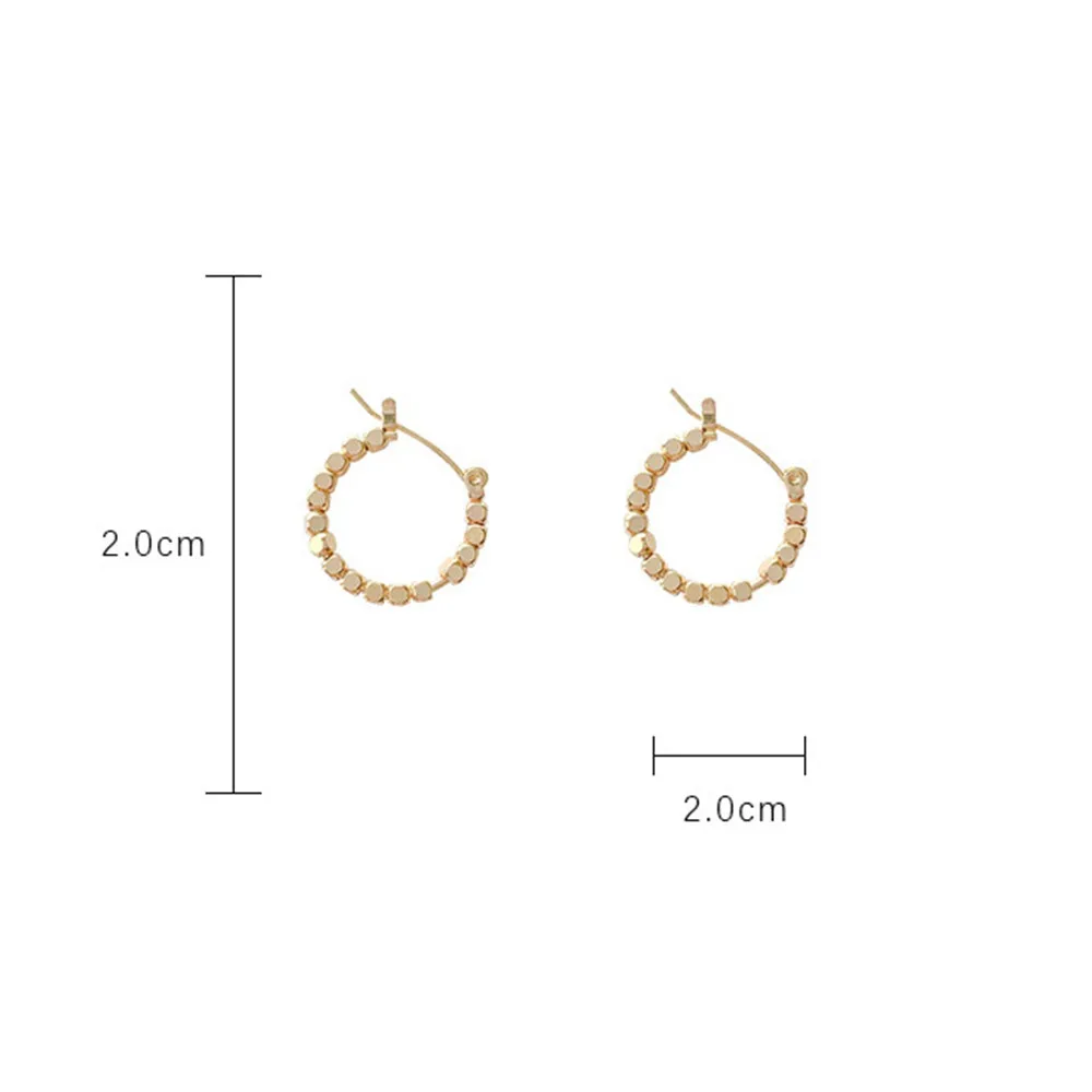 20 мм с золотым Цвет кубики из бисера серьги-кольца для женщин Элегантный