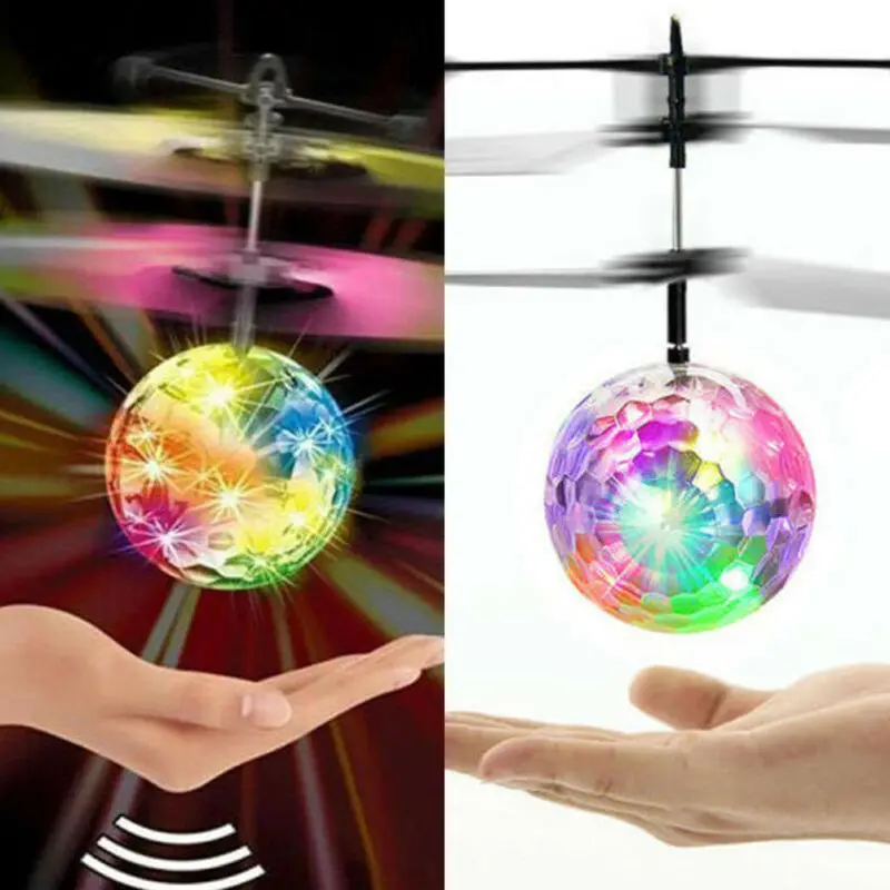 Волшебный Электрический летающий шар вертолет Хрустальный светодиодный