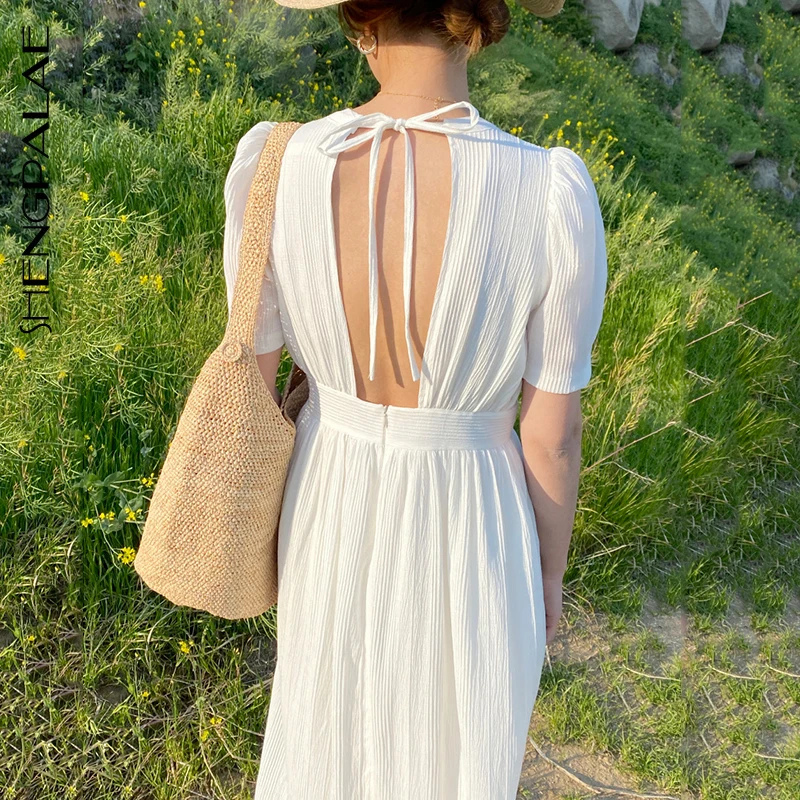 Женское винтажное платье SHENGPALAE свободное тонкое Элегантное Платье макси с