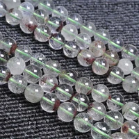 6 12mm aaa natural phantom quartz crystal smooth round stone beads for diy necklace bracelet jewelry making 15 free delivery