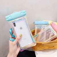 laser waterproof phone bag cases for iphone 5s xs max 11 pro max 7 8 plus 6 6s 4s clear diving swimming pouch 6 5inch bags