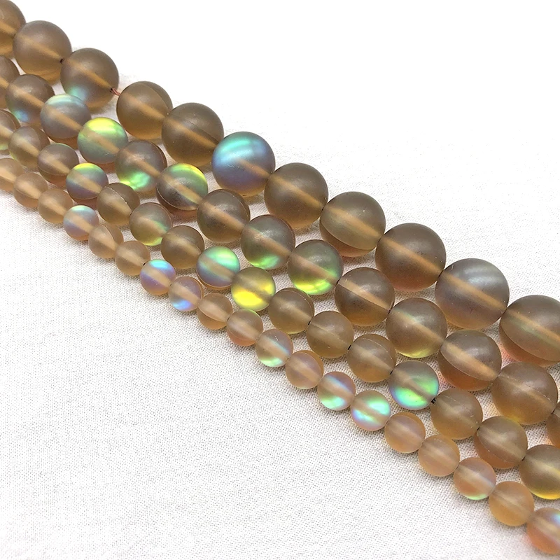 Темно коричневые Матовые Круглые бусины из лунного камня 6 8 10 12 мм|Бусины| |