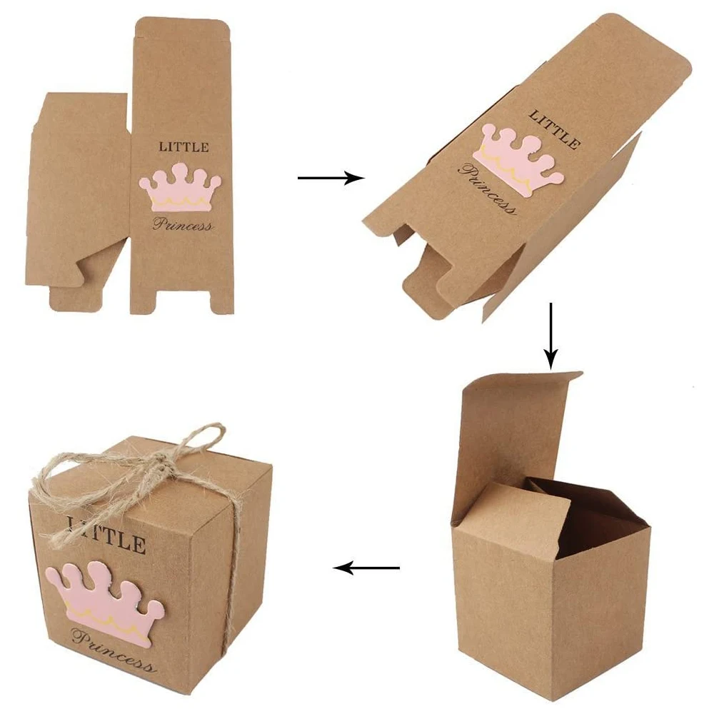

20pcs Kraft Paper Candy Box Gift Bag For Party Supplies Baby Shower Birthday Party Children Gift Party Bag Gift Cardboard Boxes