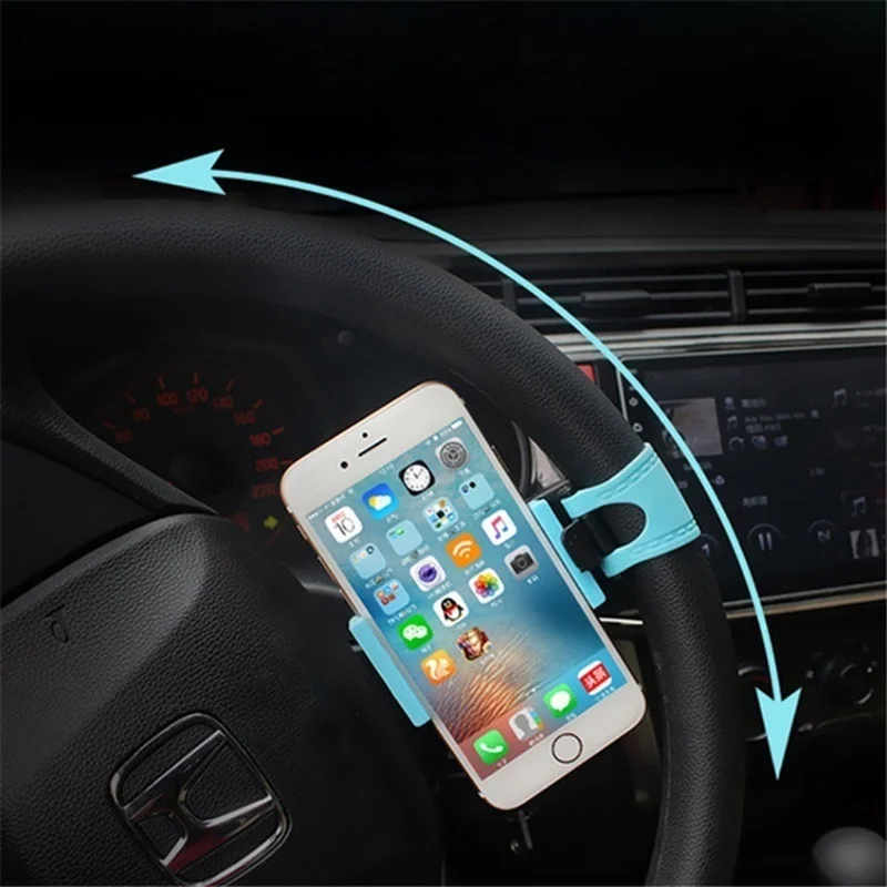car steering wheel car phone holder stand gps navigation drive bike handlebar clip mount bunt bracket for iphone samsung xiaomi free global shipping