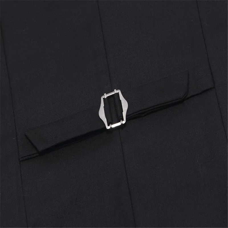 

New Black Classtic Patchwork Rayon Collar Men's Suit Vest For Male Business Clothes Button Open Slim Grey Vest