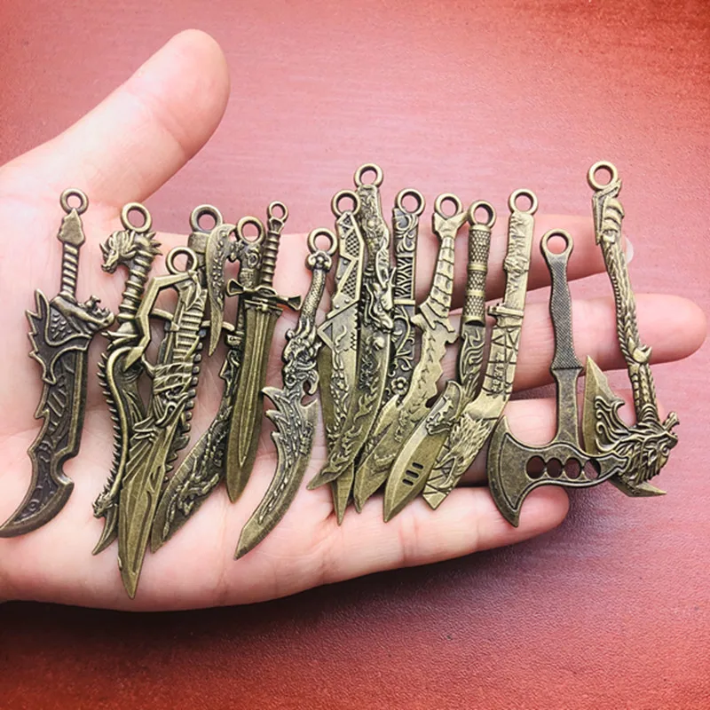 15 шт. винтажные металлические ретро Бронзовые Брелоки для ножей DIY модные
