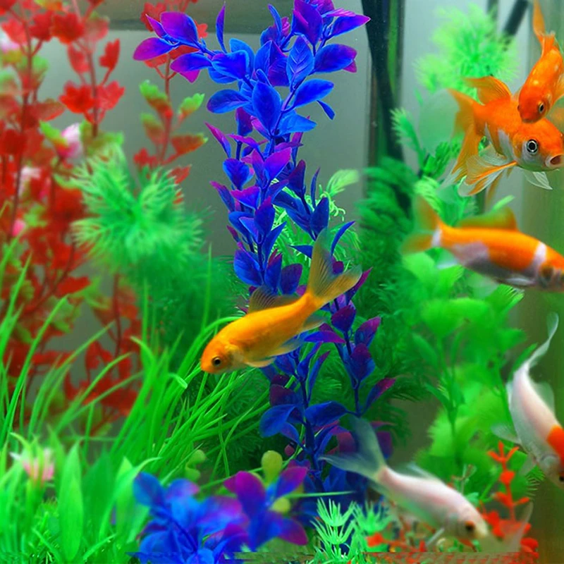 

10Pcs Aquarium Plant Artificial Simulation Aquatic Creature Plants Vivid Landscape - Home Decor Plastic Assorted Color