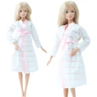 BJDBUS белый купальный халат ручной работы сна Домашняя одежда пижамы халат с юбкой наряд для кукол Барби аксессуары