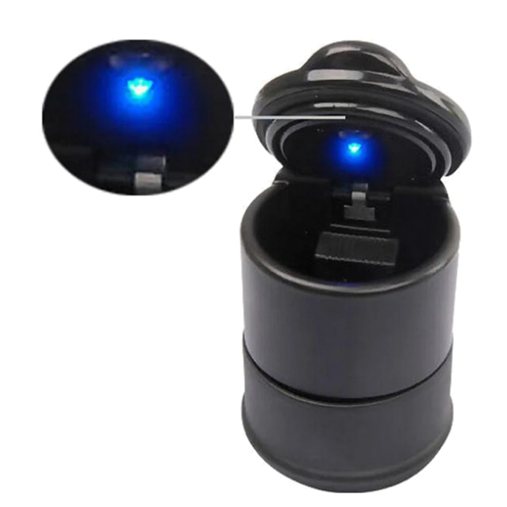 Портативная цилиндрическая пепельница со светодиодный светильник для