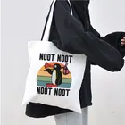 NOOT модная мультяшная холщовая женская сумка с буквенным принтом большая вместимость Повседневная забавная винтажная сумка через плечо в стиле Харадзюку