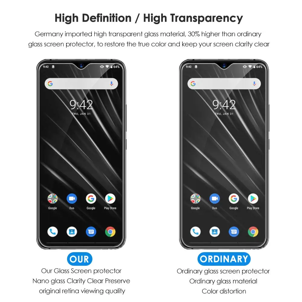 2 шт Полное закаленное стекло для UMIDIGI S3 Pro защита экрана 2.5D 9h профессиональная