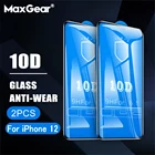 Закаленное стекло 10D для iPhone 12 Pro Max, защитная пленка с полным наклеиванием для экрана iPhone 12 Mini, 2 шт.
