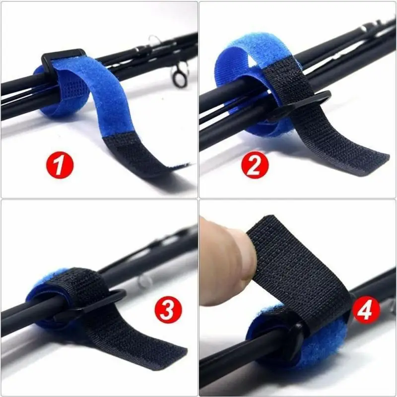 1pcs Fishing Rod Tie Fastener Hook Loop Ties Holder Strap Suspenders Belt Fishing Rod Strapping Wrap Band Outdoor Fishing Tools