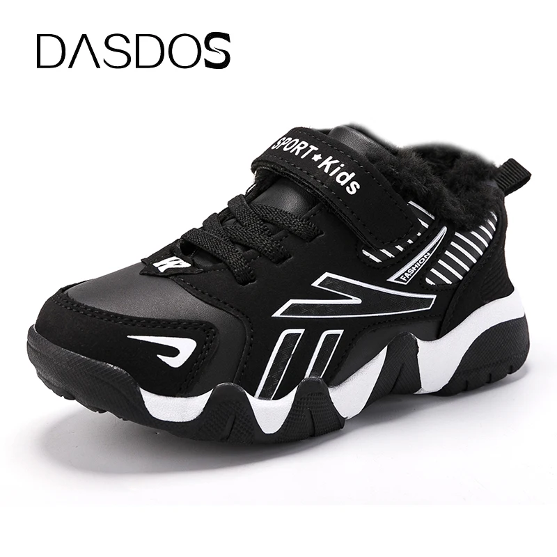 

Fashion Winter Plush Warm Kids Sneakers Sport Children Boys Casual Shoes Outdoor Tennis Sneakers Leather Non-Slip Shoe for Girls