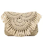 Соломенная Сумка на плечо с кисточками для женщин, Повседневная плетеная пляжная дорожная соломенная сумка с крючком из бумажной веревки, сумка через плечо, новинка 2020