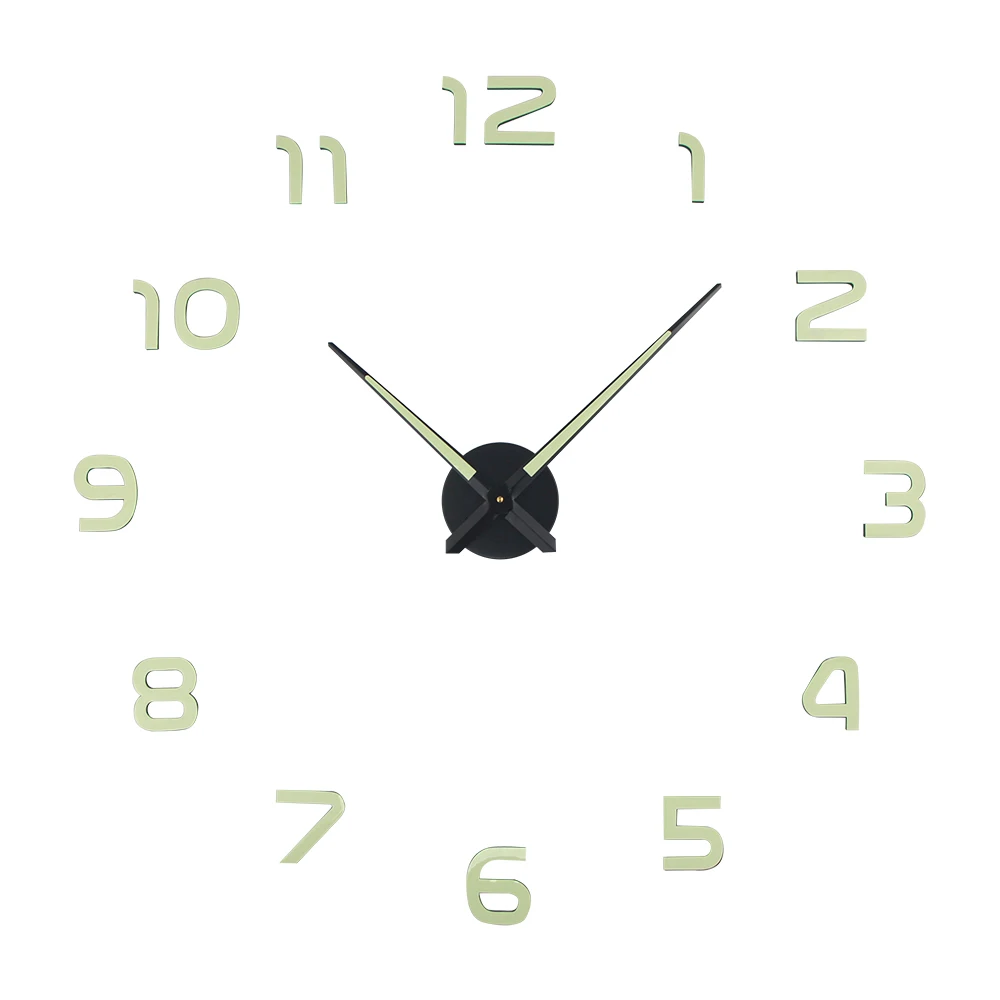 Светящиеся Настенные часы большие ночные Современные Horloge 3D DIY акриловые