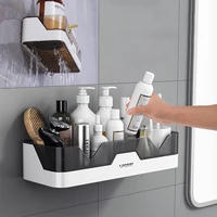 1pc bathroom corner shelf plastic floating shelves waterproof shampoo holder bathing products home organizer kitchen storage box