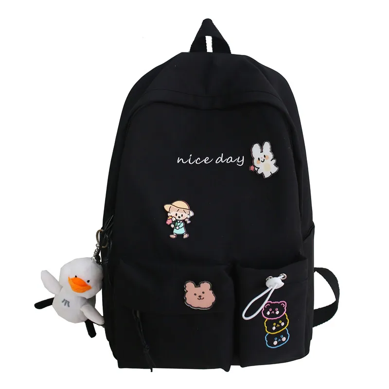 

Junior High School Bags for Teenage Girls Kawai school Backpack Women Bookbags Student Bag travel School Female Teen Schoobag