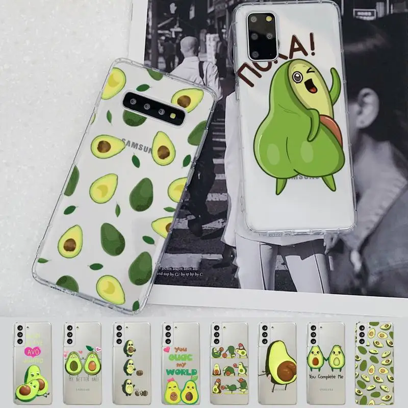 

Cute Cartoon Fruit Avocado Phone Case For Samsung A 10 20 30 50s 70 51 52 71 4g 12 31 21 31 S 20 21 plus Ultra
